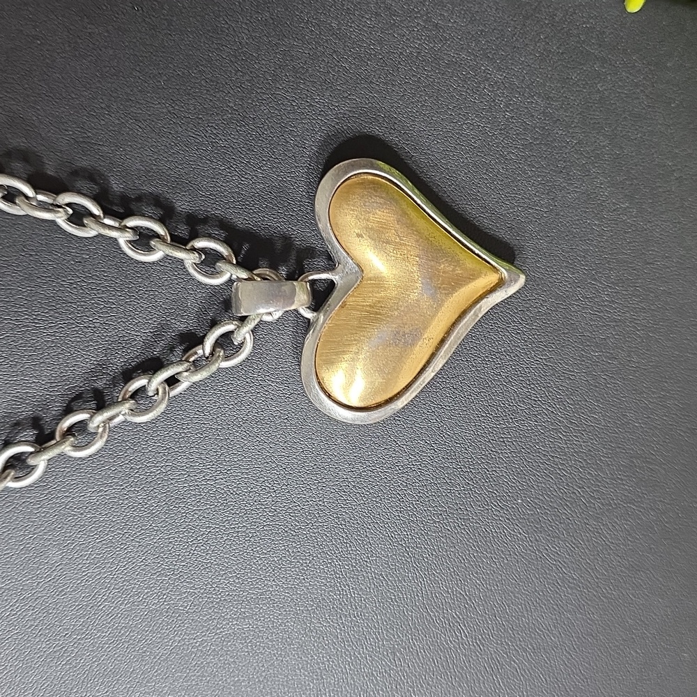 Chico's Gold and Silver Heart Necklace and Bonus Bracelet